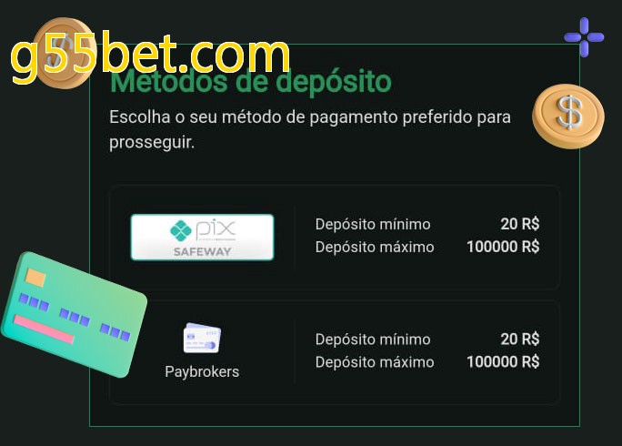 O cassino g55bet.combet oferece uma grande variedade de métodos de pagamento